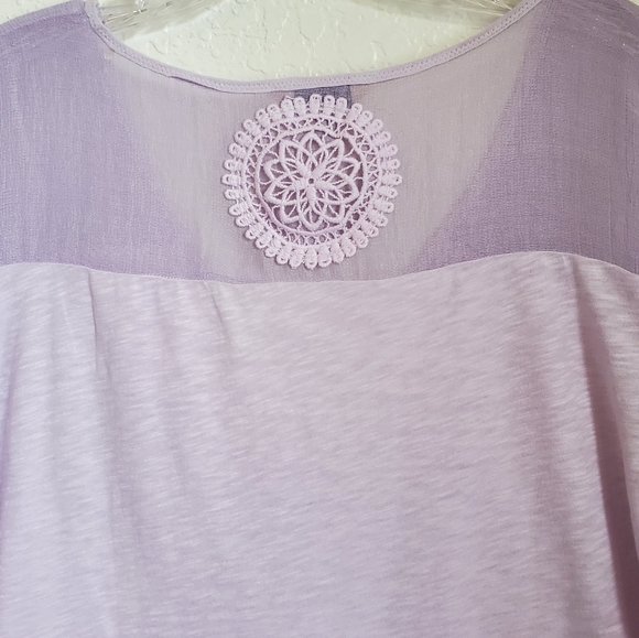 LUCKY BRAND LAVENDER BOHO TOP size L - Picture 7 of 9